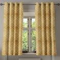 thumbnail image 1 of Ambesonne Damask Grommet Curtain, Classical Flower Design, 50" x 54", Mustard Amber, 1 of 6