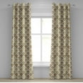 thumbnail image 1 of Ambesonne Damask Grommet Curtain, Ombre Abstract Floral, 50" x 96", Caramel and Pale Yellow, 1 of 6