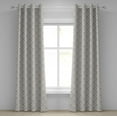 thumbnail image 1 of Ambesonne Damask Grommet Curtain, Oriental Tile, 50" x 108", Taupe White, 1 of 6