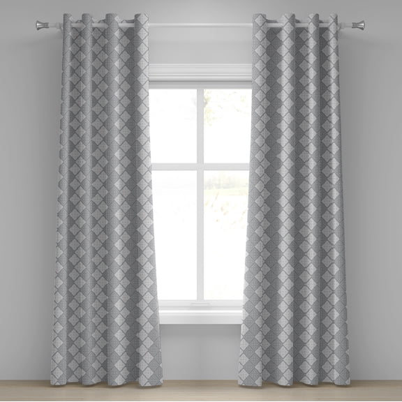 Ambesonne Damask Grommet Curtain, Victorian Oriental Retro, 50" x 120", Dimgray