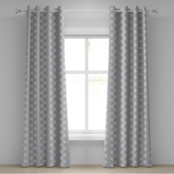 Ambesonne Damask Grommet Curtain, Victorian Oriental Retro, 50" x 120", Dimgray