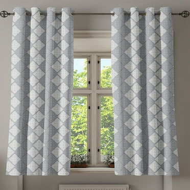 Ambesonne Damask Grommet Curtain, Victorian Oriental Retro, 50" x 54", Dimgray