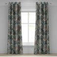 thumbnail image 1 of Ambesonne Damask Grommet Curtain, Victorian Swirly Leaf Motif, 50"x108", Grey Teal Pale Rust and Beige, 1 of 1