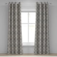 thumbnail image 1 of Ambesonne Damask Grommet Curtain, Vintage Floral Design, 50" x 84", Off White and Black, 1 of 6