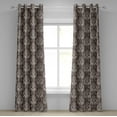 thumbnail image 1 of Ambesonne Damask Grommet Curtain, Wildflowers Leaves Curls, 50" x 72", Dark Brown Cream, 1 of 6