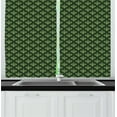 thumbnail image 1 of Ambesonne Damask Kitchen Curtains, Oriental Art Nature Tones, 55"x45", Emerald Pistachio Green, 1 of 3