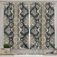 thumbnail image 1 of Ambesonne Damask Kitchen Curtains, Victorian Baroque Style, 55"x39", Charcoal Grey Cream, 1 of 3