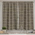thumbnail image 1 of Ambesonne Damask Kitchen Curtains, Victorian Rococo Style Motif, 55"x45", Dark Grey and Tan, 1 of 3