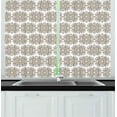 thumbnail image 1 of Ambesonne Damask Kitchen Curtains, Vintage Round Baroque, 55"x39", Taupe White, 1 of 2