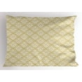 thumbnail image 1 of Ambesonne Damask Pillow Sham, Coffee Colored Motif, 26" X 20", Tan and White, 1 of 2