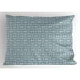 thumbnail image 1 of Ambesonne Damask Pillow Sham, Symmetrical Old Flowers, 26" X 20", Slate Blue Ivory, 1 of 2