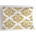thumbnail image 1 of Ambesonne Damask Pillow Sham, Victorian Classical Lovers, 26" X 20", Yellow and White, 1 of 2