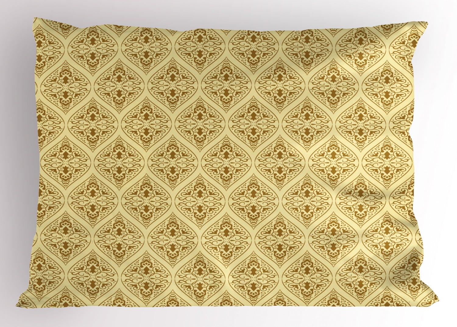 Ambesonne Damask Pillow Sham, Victorian Vintage Royal, 26" X 20", Pale