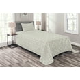 thumbnail image 1 of Ambesonne Damask Quilted Bedspread Set 2 Pcs, Bridal Abstract Classic, Twin Size, Cream Beige, 1 of 3