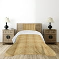 thumbnail image 1 of Ambesonne Damask Quilted Bedspread Set 2 Pcs, Classical Flower Design, Twin Size, Mustard Amber, 1 of 6