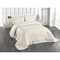 thumbnail image 1 of Ambesonne Damask Quilted Bedspread Set 3 Pcs, Classical Retro Nature, Queen Size, Cream Tan, 1 of 5
