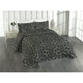 thumbnail image 1 of Ambesonne Damask Quilted Bedspread Set 3 Pcs, Design Traditional Floral, Twin, Charcoal Grey and Pale Grey, 1 of 4