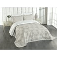 thumbnail image 1 of Ambesonne Damask Quilted Bedspread Set 3 Pcs, Royal Taupe Tone, King Size, Taupe White, 1 of 5