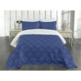 thumbnail image 1 of Ambesonne Damask Quilted Bedspread Set 3 Pcs, Victorian Baroque Ornament, King Size, Indigo, 1 of 5