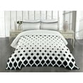 thumbnail image 1 of Ambesonne Damask Quilted Bedspread Set 3 Pcs, Victorian Fashion Shapes, Queen Size, Black and White, 1 of 5