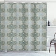thumbnail image 1 of Ambesonne Damask Shower Curtain, Abstract Art Floral, 69"Wx70"L, Blue and Taupe, 1 of 3