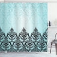 thumbnail image 1 of Ambesonne Damask Shower Curtain, Antique Victorian Motif, 69"Wx84"L, Black Blue, 1 of 5