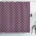 thumbnail image 1 of Ambesonne Damask Shower Curtain, Oriental Floral Curly Motif, 69"Wx70"L, Dark Purple and Beige, 1 of 4