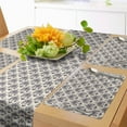 thumbnail image 1 of Ambesonne Damask Table Runner & Placemats, Antique Floral Leaves Art, Placemat 4 pcs + Runner 12"x72", Eggshell Purple Grey, 1 of 2