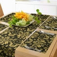thumbnail image 1 of Ambesonne Damask Table Runner & Placemats, Antique Foliage Motifs, Placemat 4 pcs + Runner 12"x72", Black Earth Yellow, 1 of 2