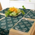thumbnail image 1 of Ambesonne Damask Table Runner & Placemats, French Rococo Motifs, Placemat 4 pcs + Runner 12"x72", Dark Teal Eggshell, 1 of 2
