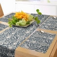 thumbnail image 1 of Ambesonne Damask Table Runner & Placemats, Leaves and Buds, Placemat 4 pcs + Runner 14"x72", Cream Grey, 1 of 2