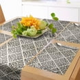 thumbnail image 1 of Ambesonne Damask Table Runner & Placemats, Swirl Motif, Placemat 4 pcs + Runner 12"x90", Cream Black, 1 of 2
