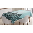 thumbnail image 1 of Ambesonne Damask Tablecloth Rectangular Table Cover, Antique Victorian Motif, 60"x90", Black Blue, 1 of 4