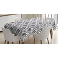 thumbnail image 1 of Ambesonne Damask Tablecloth Rectangular Table Cover, Small Flowers Leaves, 60"x84", Brown White, 1 of 4