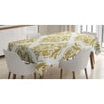 thumbnail image 1 of Ambesonne Damask Tablecloth Rectangular Table Cover, Victorian Classical Lovers, 60"x84", Yellow and White, 1 of 4
