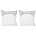thumbnail image 1 of Ambesonne Damask Throw Pillow Cover 2 Pack, Abstract Retro Ornaments, 16", Pale Grey White, 1 of 5