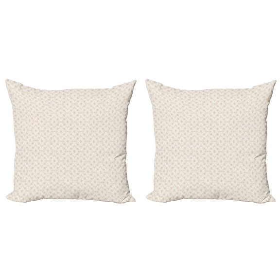 Ambesonne Damask Throw Pillow Cover 2 Pack, Classical Retro Nature, 20", Cream Tan