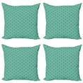 thumbnail image 1 of Ambesonne Damask Throw Pillow Cover 4 Pack, Abstract Vintage Old Look, 20", Turquoise Sepia, 1 of 2