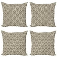 thumbnail image 1 of Ambesonne Damask Throw Pillow Cover 4 Pack, Antique Victorian Floral, 24", Army Green Cream, 1 of 2