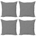thumbnail image 1 of Ambesonne Damask Throw Pillow Cover 4 Pack, Old Blossom with Curves, 18", Black White, 1 of 2