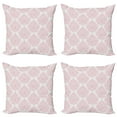 thumbnail image 1 of Ambesonne Damask Throw Pillow Cover 4 Pack, Pink Victorian Pattern, 18", White Pink, 1 of 6