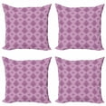 thumbnail image 1 of Ambesonne Damask Throw Pillow Cover 4 Pack, Purple Curvy Ornaments Art, 18", Pale Fuchsia Pale Mauve, 1 of 2