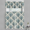 thumbnail image 1 of Ambesonne Damask Valance & Curtain, Nostalgic Baroque Blooms, 55"x36", Tan Petrol Blue, 1 of 7