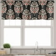 thumbnail image 1 of Ambesonne Damask Valance Pack of 2, Traditional Abstract, 54"X18", Black Cream Ruby, 1 of 2