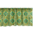 thumbnail image 1 of Ambesonne Damask Window Valance, Baroque Influences Flowers, 54" X 18", Yellow Green Turquoise, 1 of 3