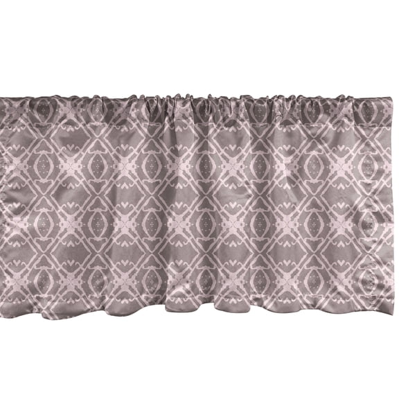 Ambesonne Damask Window Valance, Grunge Look Flowers Petals, 54" X 12", Pale Mauve Taupe Rose