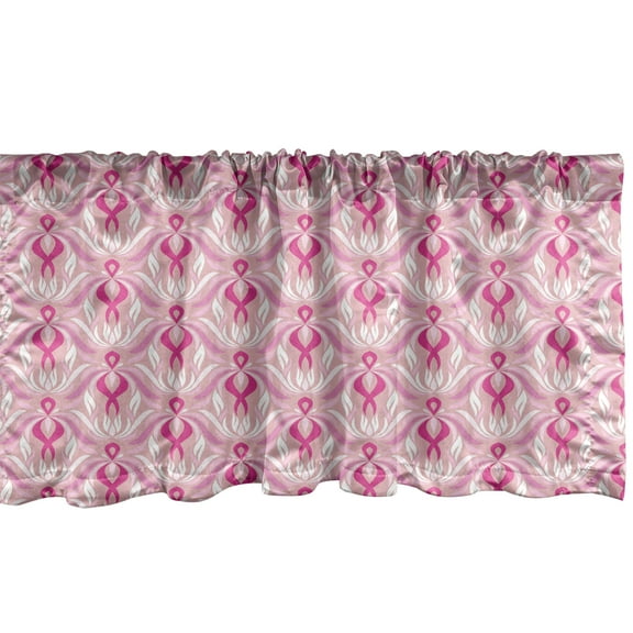 Ambesonne Damask Window Valance, Oriental Swirled Stripes Composition Ornamental Design with Curves and Curlicues, Curtain Valance for Kitchen Bedroom Decor with Rod Pocket, 54" X 18", Multicolor