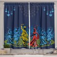 thumbnail image 1 of Ambesonne Dance Kitchen Curtains, Performer People in Ethnic, 55"x24", Night Blue and Dark Yellow, 1 of 3