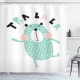 thumbnail image 1 of Ambesonne Dancing Bear Shower Curtain, Scandinavian Doodle, 69"Wx75"L, Mint Green Charcoal Grey, 1 of 4