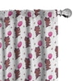 thumbnail image 1 of Ambesonne Dancing Bears Window Curtains, Animal Balloon Flower, Each 28" W x 84" L, Hot Pink Mauve Taupe, 1 of 4